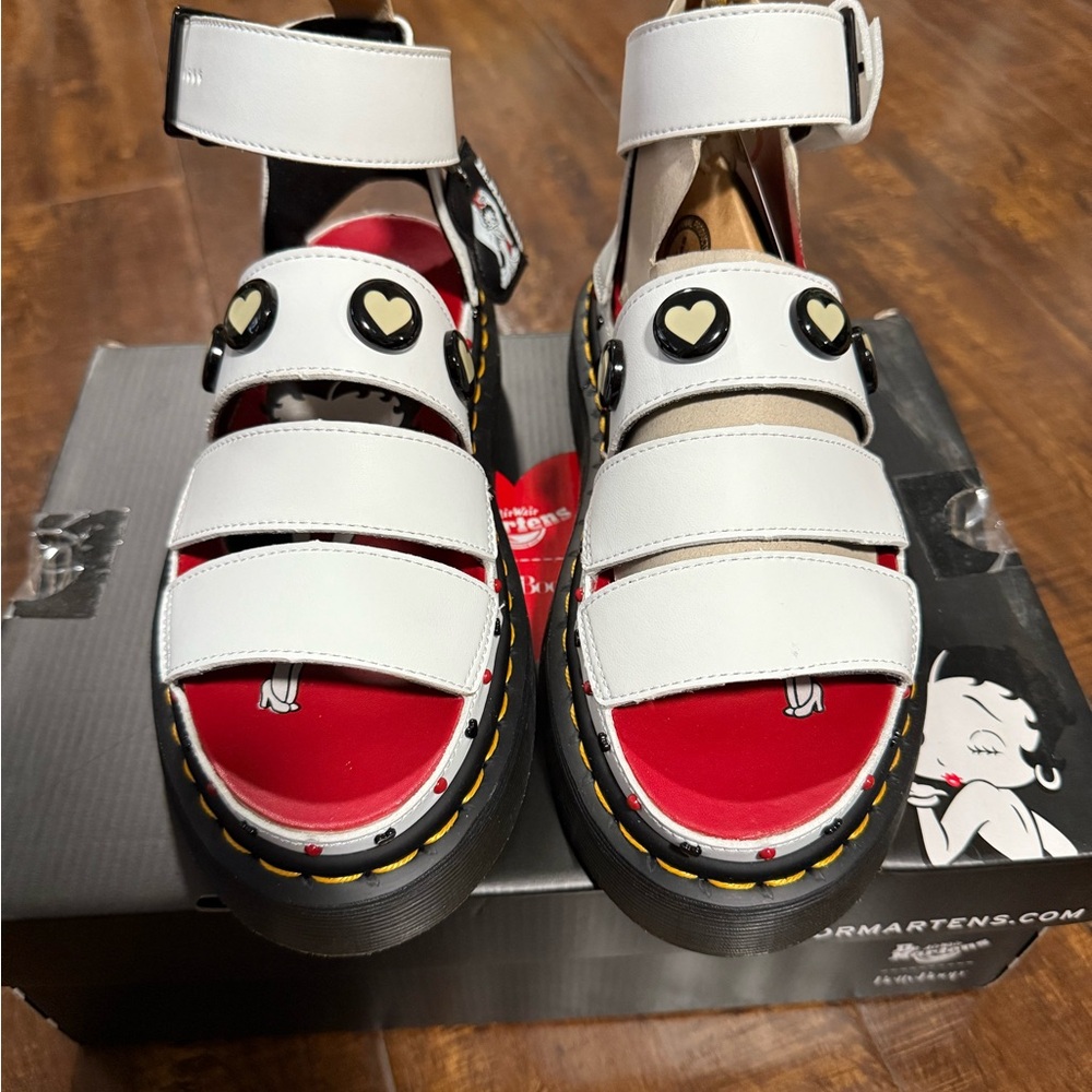 Dr. Martens V Clarissa II QD BB Optical White (Betty Boop) Platform Sandals
